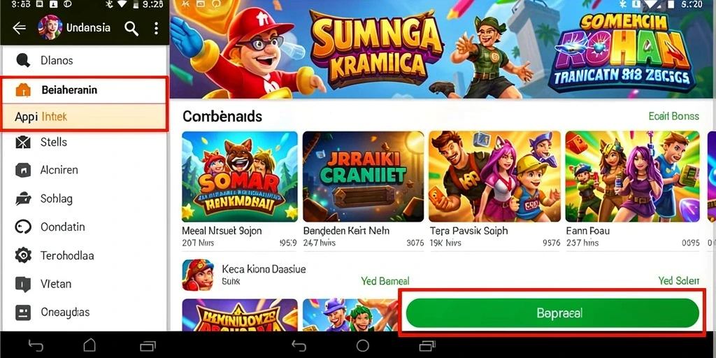 Tampilan awal yang menawan dengan menu yang mudah dinavigasi.