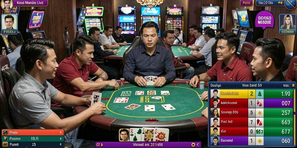 Menampilkan karakter utama dalam aksi penuh.