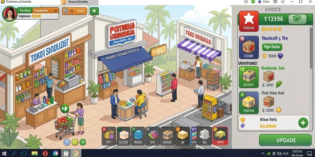 Screenshot menunjukkan karakter utama menjelajah dunia yang indah.