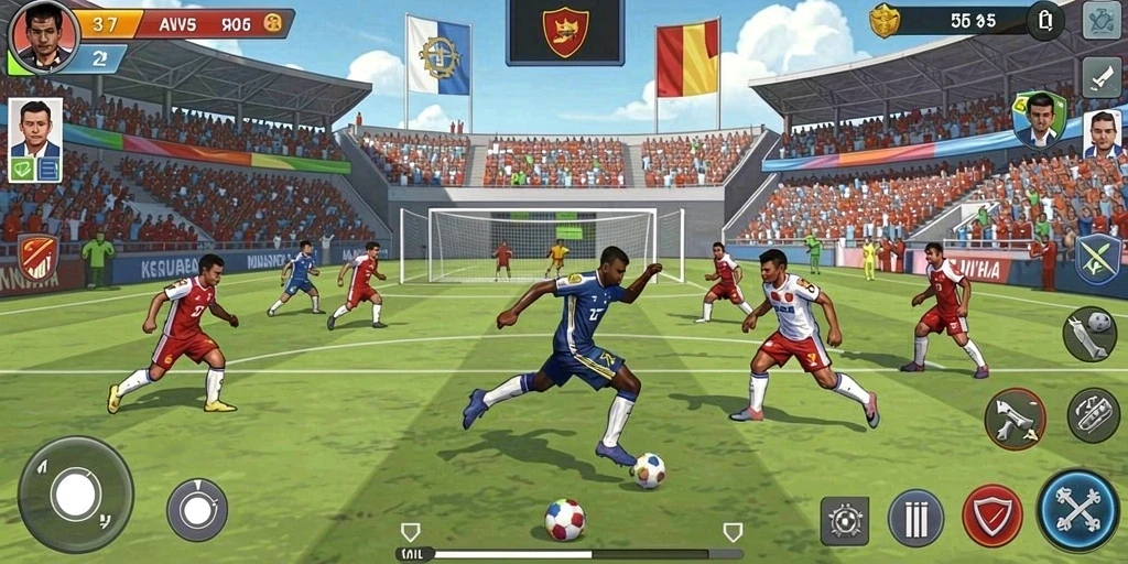 Screenshot karakter utama dalam aksi.